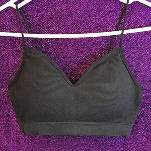 Black Ribbed Bralette